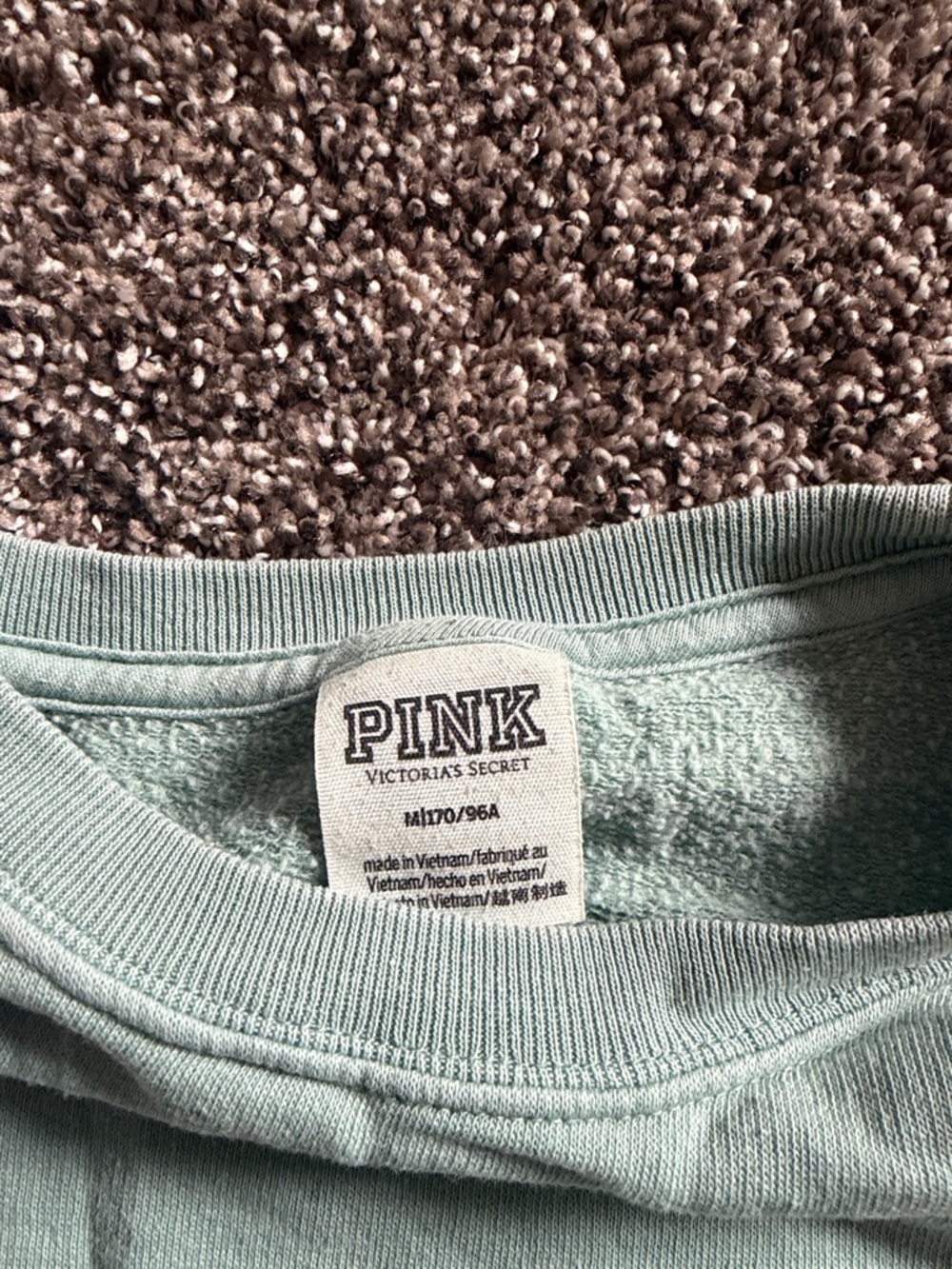 Victoria's Secret PINK Light Sage Green Crewneck - Picture 2 of 2